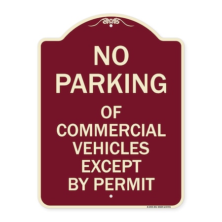 Signmission No Parking of Commercial Vehicles Except by Permit Heavy-Gauge Alum, 18" L, 24" H, BU-1824-23701 A-DES-BU-1824-23701